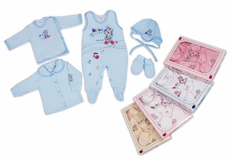 Gamex komplekts no 5 daļām: izmērs 56, 62, 68 (dažādas krāsas)