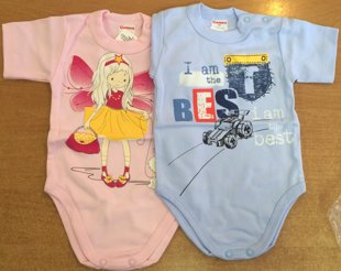 GAMEX bodiji īsām piedurknēm: izmērs: 68, 74, 80, 86, 92 (dažādas krāsas)