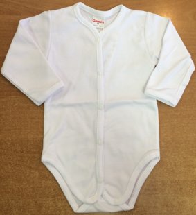 GAMEX balts bodijs garām piedurknēm: izmērs: 56, 62, 68 