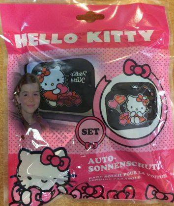 Automašīnas saulessargs komplekts: 2gb. "Hello Kitty"